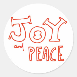 Joy and Peace Christmas Classic Round Sticker