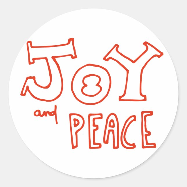 Joy and Peace |  Christmas Classic Round Sticker (Front)