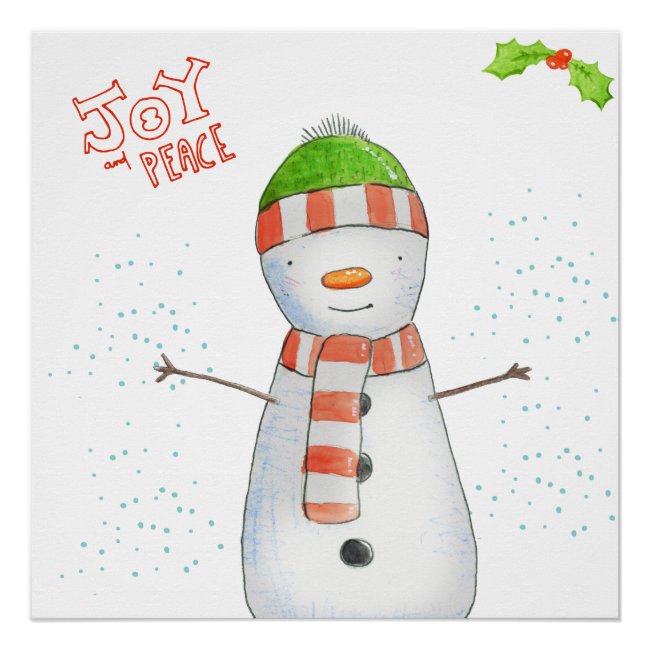 Joy and Peace | Cute Christmas Snowman