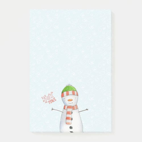 Joy and Peace  Cute Snowman Christmas Post_it Notes