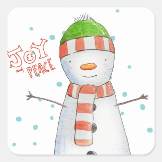Joy and Peace | Cute Snowman Christmas