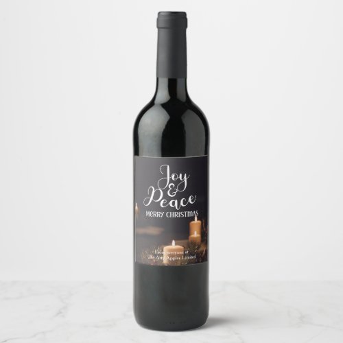 joy and peace merry Christmas corporate marketing  Wine Label
