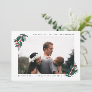 Joy and Peace of Christmas Modern Photo  Holiday Card