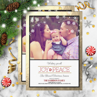 Joy and Peace Photo Greeting Holiday Card