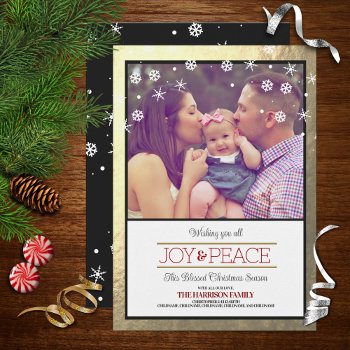 Joy And Peace Photo Greeting Holiday Card by reflections06 at Zazzle