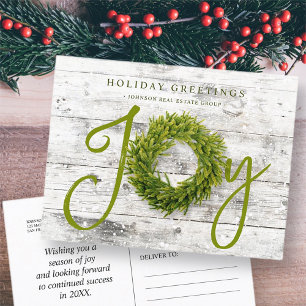 Joy and Pine Holiday Greetings Postcard