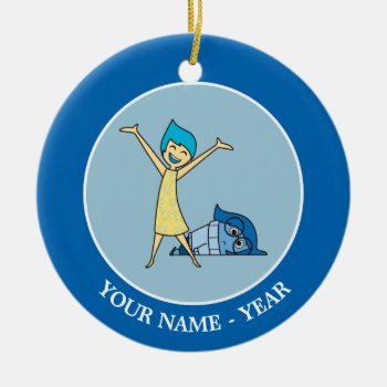 Joy And Sadness Together Add Your Name Ceramic Ornament by insideout at Zazzle
