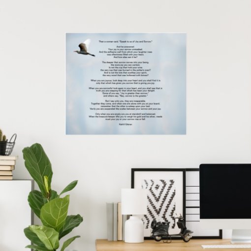 Joy And Sorrow By Kahlil Gibran Poster | Zazzle