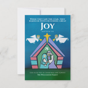 Joy at Christmas Bible Verse Modern Nativity Card