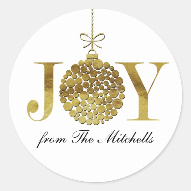 Joy At Christmas Time Classic Round Sticker