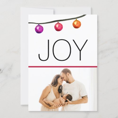 Joy Babys first Christmas 2023 photo birth  Holiday Card