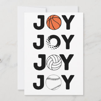 JOY Basketball, Golf Ball, Volleyball, & Baseball Holiday Card