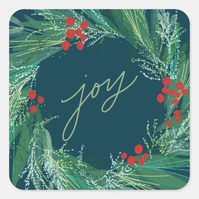 Joy Berry Christmas Holiday Sticker Envelope Seal (Front)