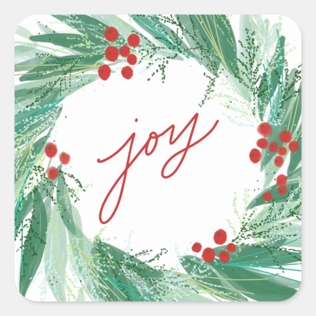Joy Berry Christmas Holiday Sticker Envelope Seal (Front)