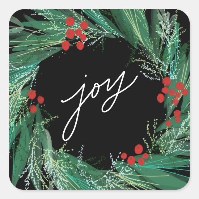 Joy Berry Christmas Holiday Sticker Envelope Seal (Front)