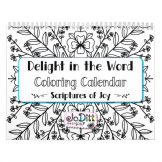 Joy Bible Verse Floral Botanical Monthly Coloring Calendar