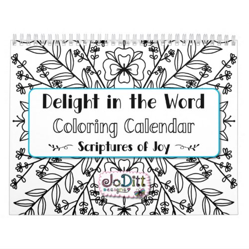 Joy Bible Verse Floral Botanical Monthly Coloring Calendar