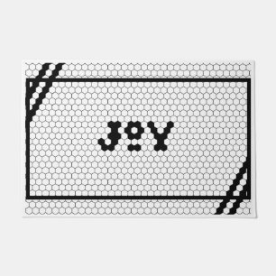 Joy Black and White Hex Tile Doormat