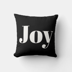 Joy Black White Doublesided Throw Pillow