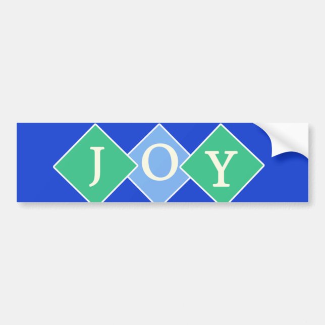 Joy Blue Bumper Sticker Diamonds (Front)