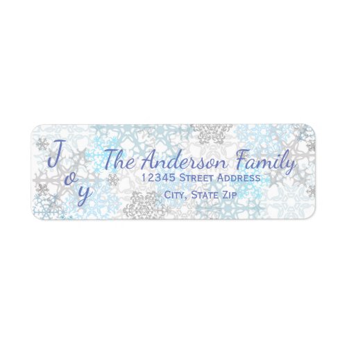 Joy BlueWhite Snowflakes _ Return Address Labels