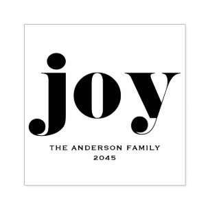 JOY Bold Typography Modern Christmas Rubber Stamp