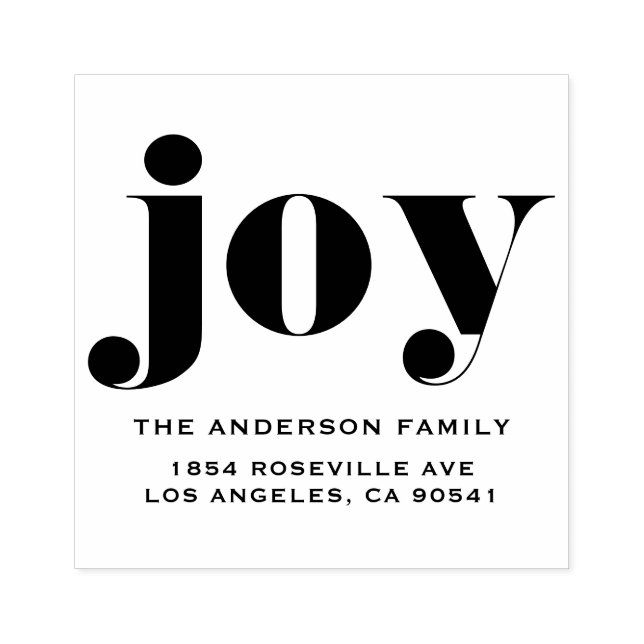 JOY Bold Typography Modern Christmas Rubber Stamp (Imprint)