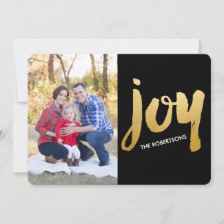 Joy brush script holiday card