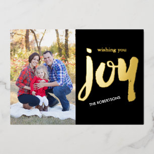 Joy brush script holiday card