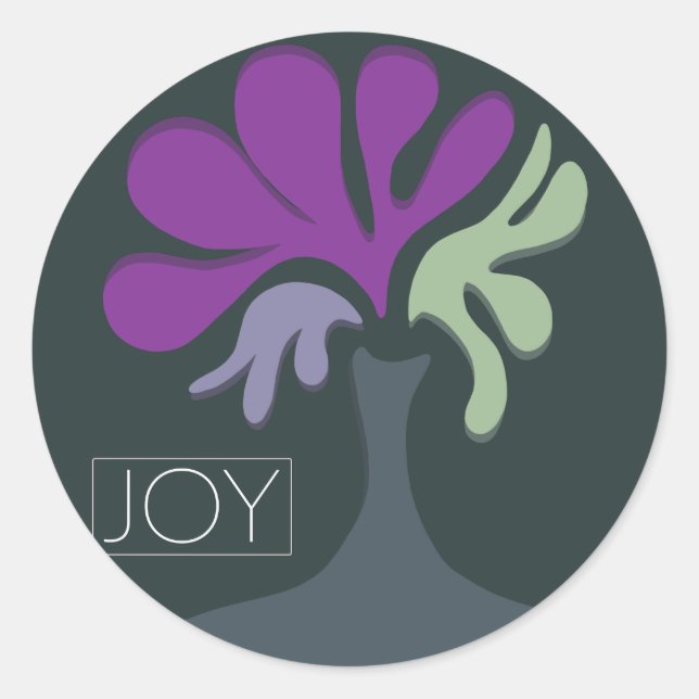 Joy Bubble Flowers Classic Round Sticker (Front)