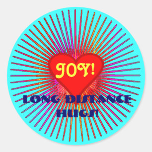 Joy Burst Hugs Stickersq Classic Round Sticker