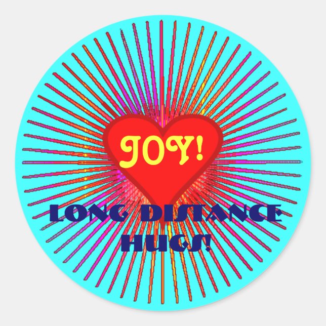 Joy Burst Hugs Stickersq Classic Round Sticker (Front)