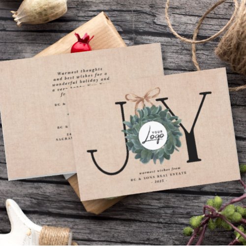 Joy Business Christmas  Corporate Logo  Holiday Card