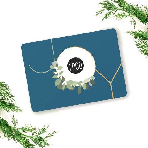 Joy Business Logo Happy Holidays Blue Holiday Card