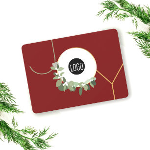 Joy Business Logo Happy Holidays Wine red Holiday Card