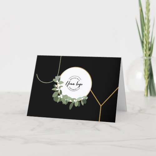 Joy Business Wreath Logo Happy Holidays Holiday Card