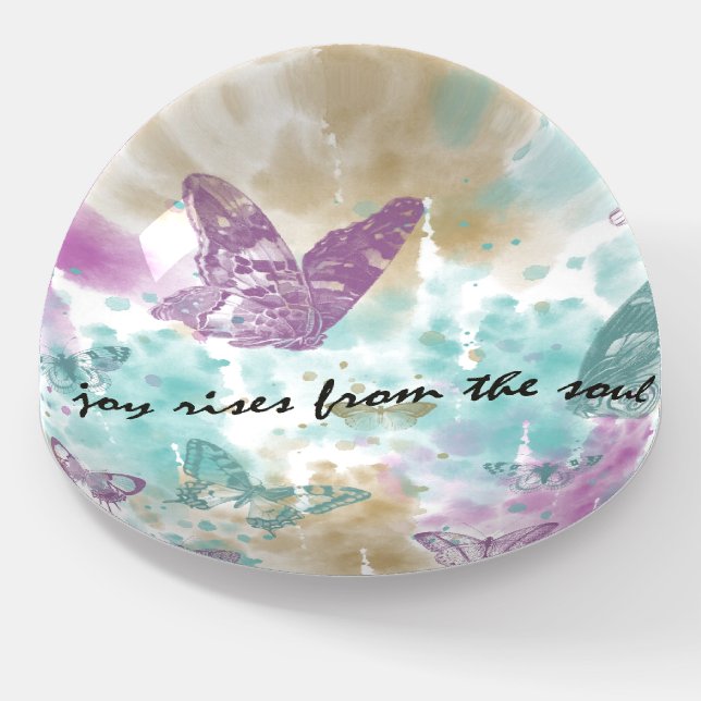 Joy Butterflies Paperweight (Angled)