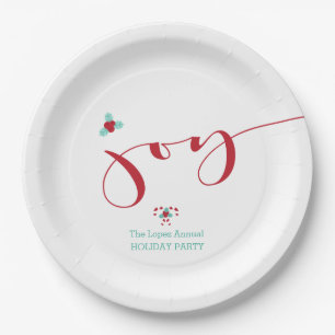 Joy! Candy Canes and Holly Paper Plates