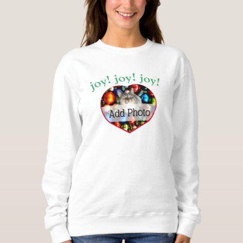 JOY Cat Pet Photo Heart Sweatshirt
