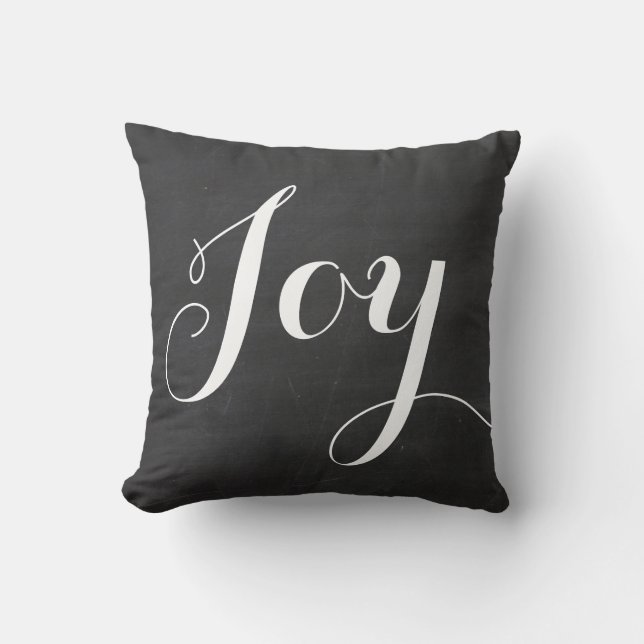 Joy Chalkboard Throw Pillow (Front)