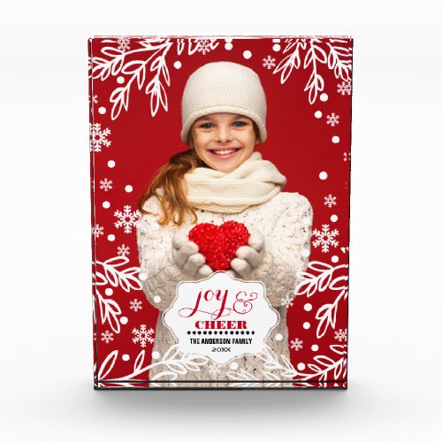 Joy  Cheer Custom Christmas Photo Block