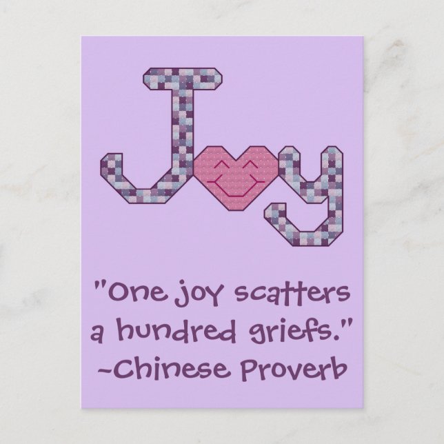 Joy Chinese Proverb Postcard (Front)