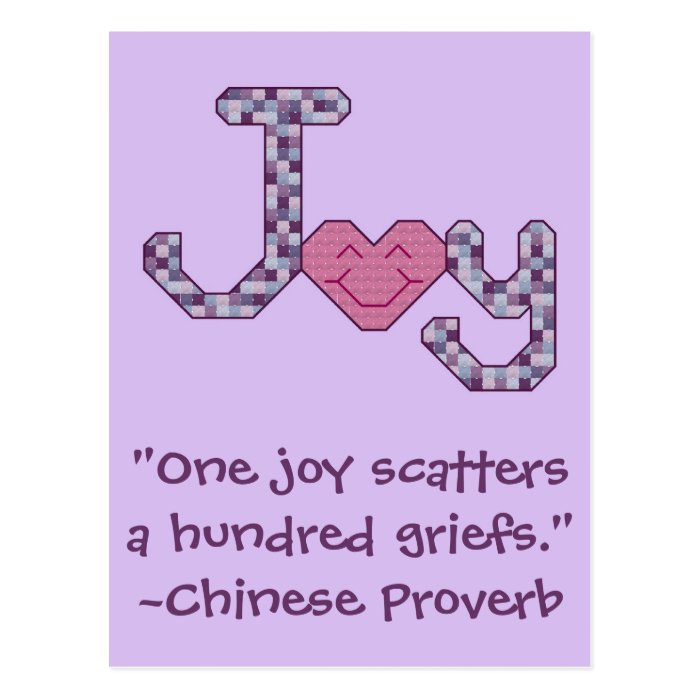 Joy Chinese Proverb Postcard