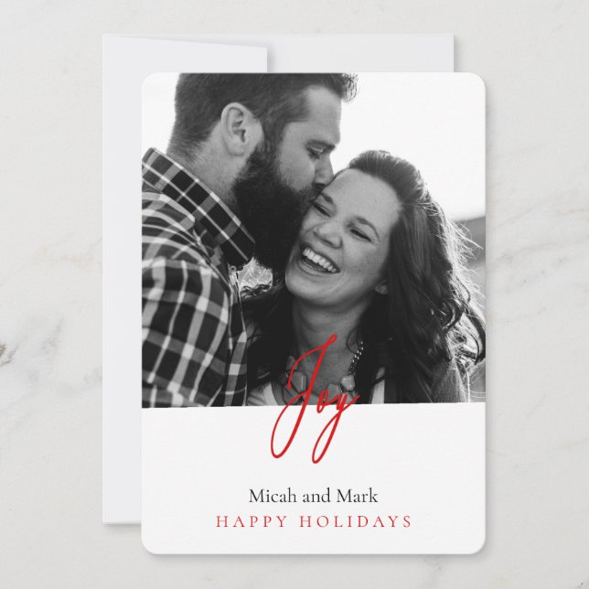 Joy Christ is Born Photo Christmas Holiday Card (Front)