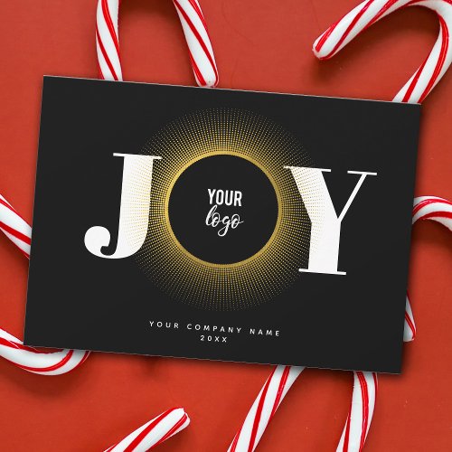 Joy Christmas Business Logo QR Code Corporate  Holiday Card