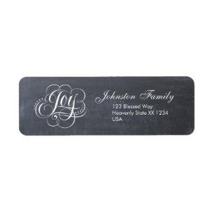JOY Christmas Calligraphy Swirly Lettering God Label