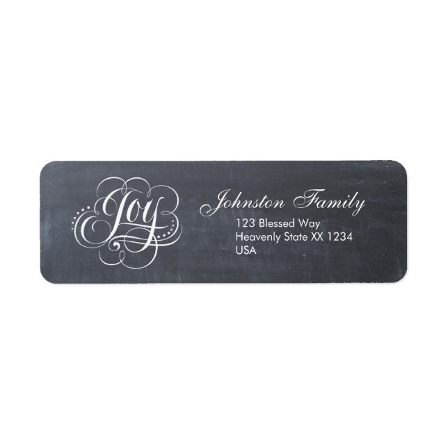 JOY Christmas Calligraphy Swirly Lettering God Label (Front)