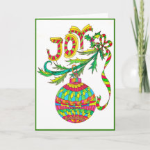 Joy Christmas Card by Leslie Clair Bures