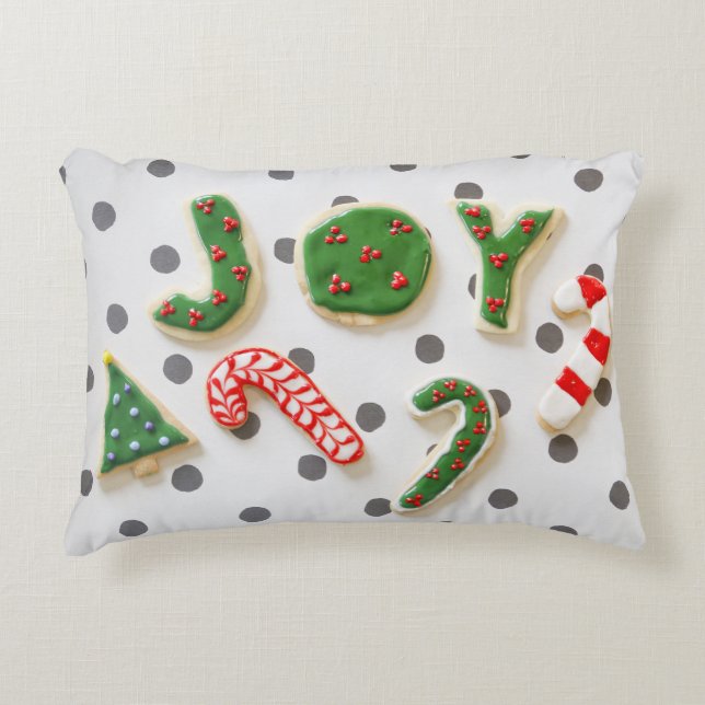 Joy Christmas cookies Accent Pillow (Front)
