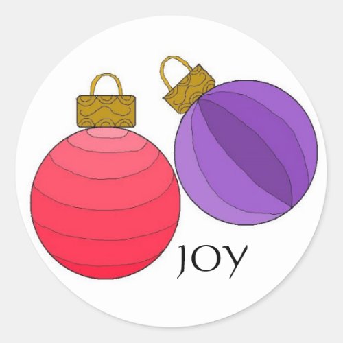 Joy Christmas Decorations Classic Round Sticker